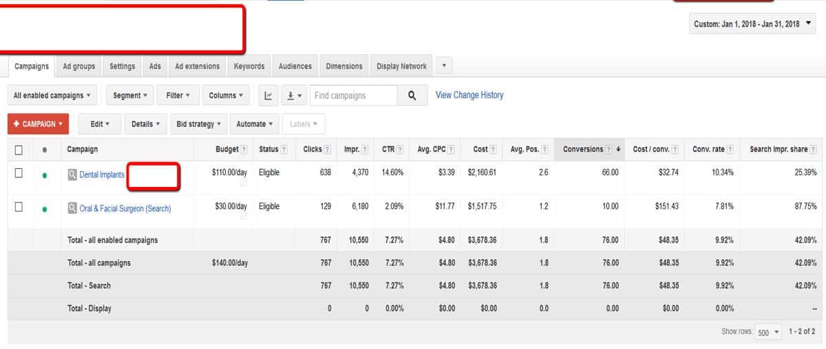 Dental-Implant-and-Surgery-PPC-Campaigning FREE PAY PER CLICK ADVERTISING AUDIT