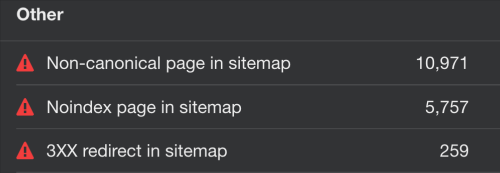 9 Common Technical SEO Issues That Actually Matter | Sitemap issues shown in Site Audit