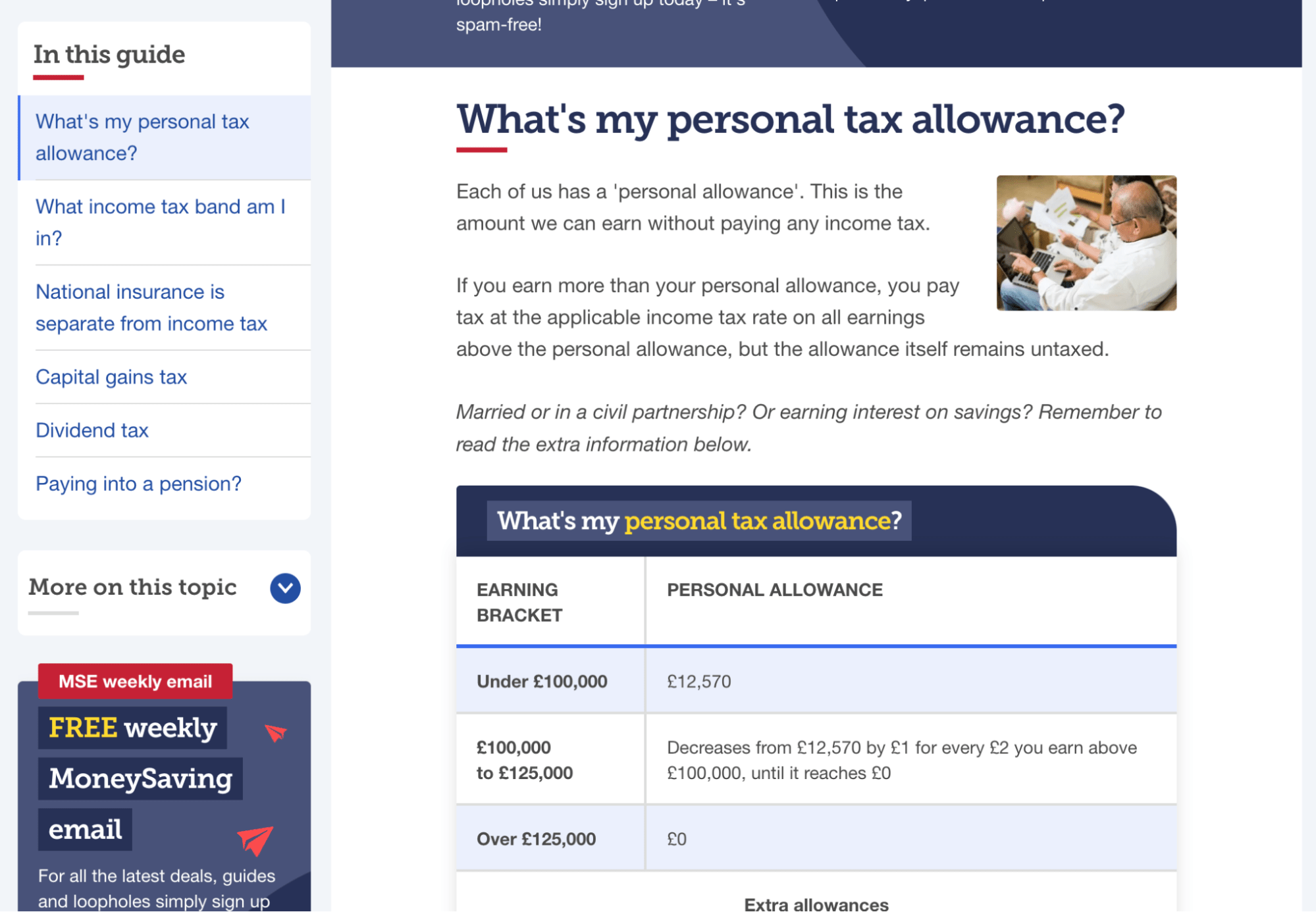 Google Doesn't Care About AI Content. Here’s Why. | Example of a top result for "UK tax brackets"