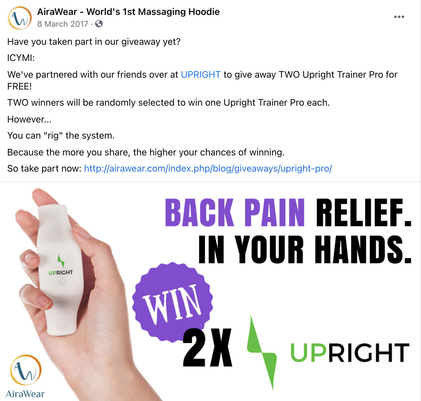 17 Actionable Marketing Tips (That You Can Apply Right Away) | AiraWear giveaway