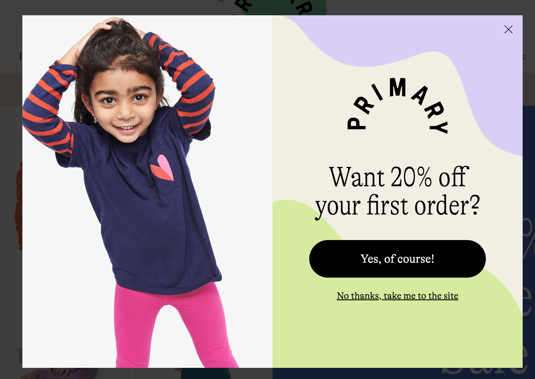 E-commerce Blogging: 7 Steps to Grow Your Traffic & Sales | Email opt-in pop-up offering a discount on first order