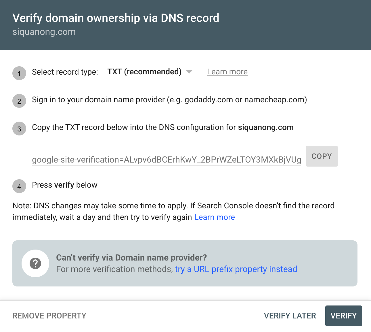 SEO for a New Website: 8 Important Steps | Verifying domain ownership via TXT in Google Search Console