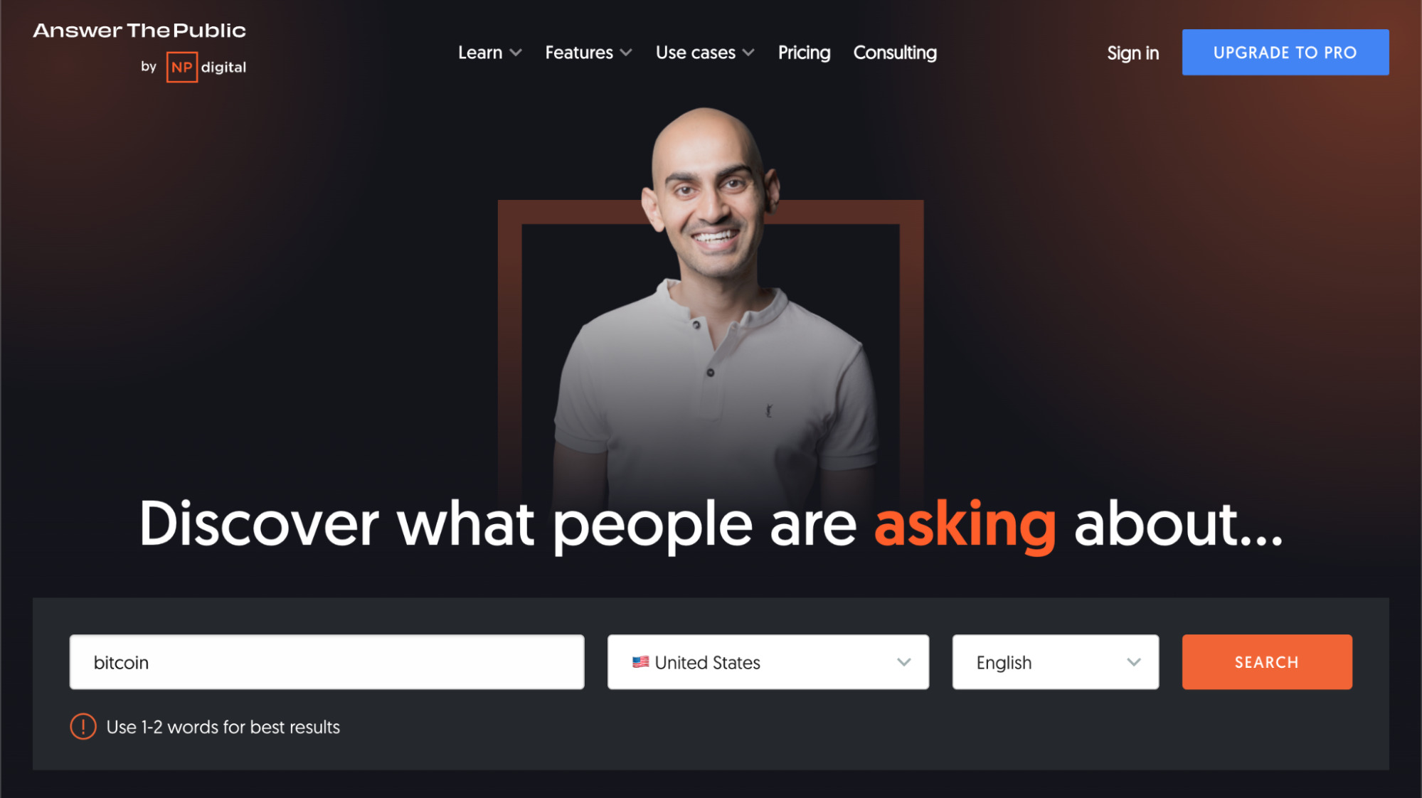 The 9 Best Keyword Research Tools | Answer The Public homepage