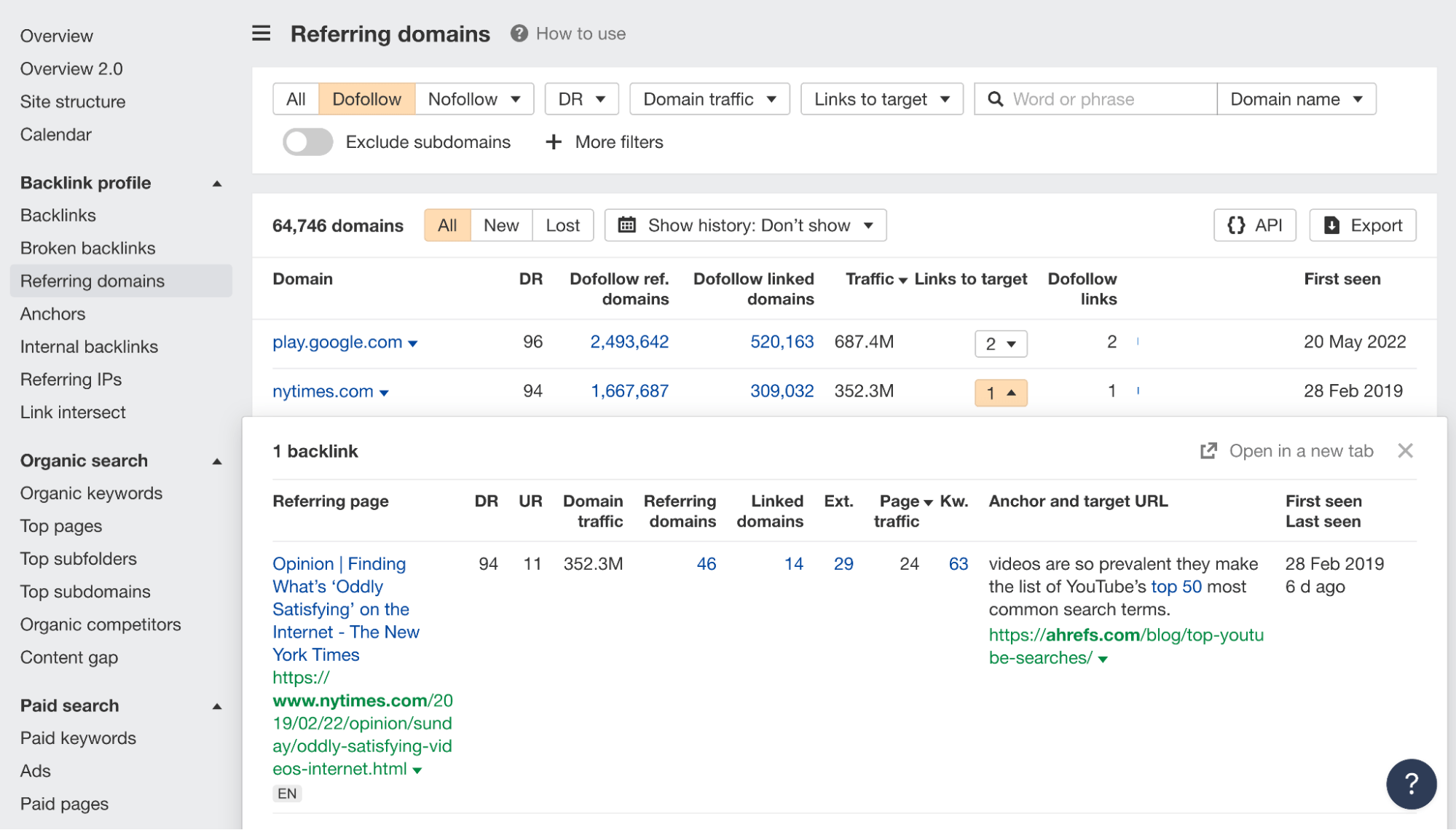 How to Measure SEO Performance & Results (The Right Way) | Referring domains report