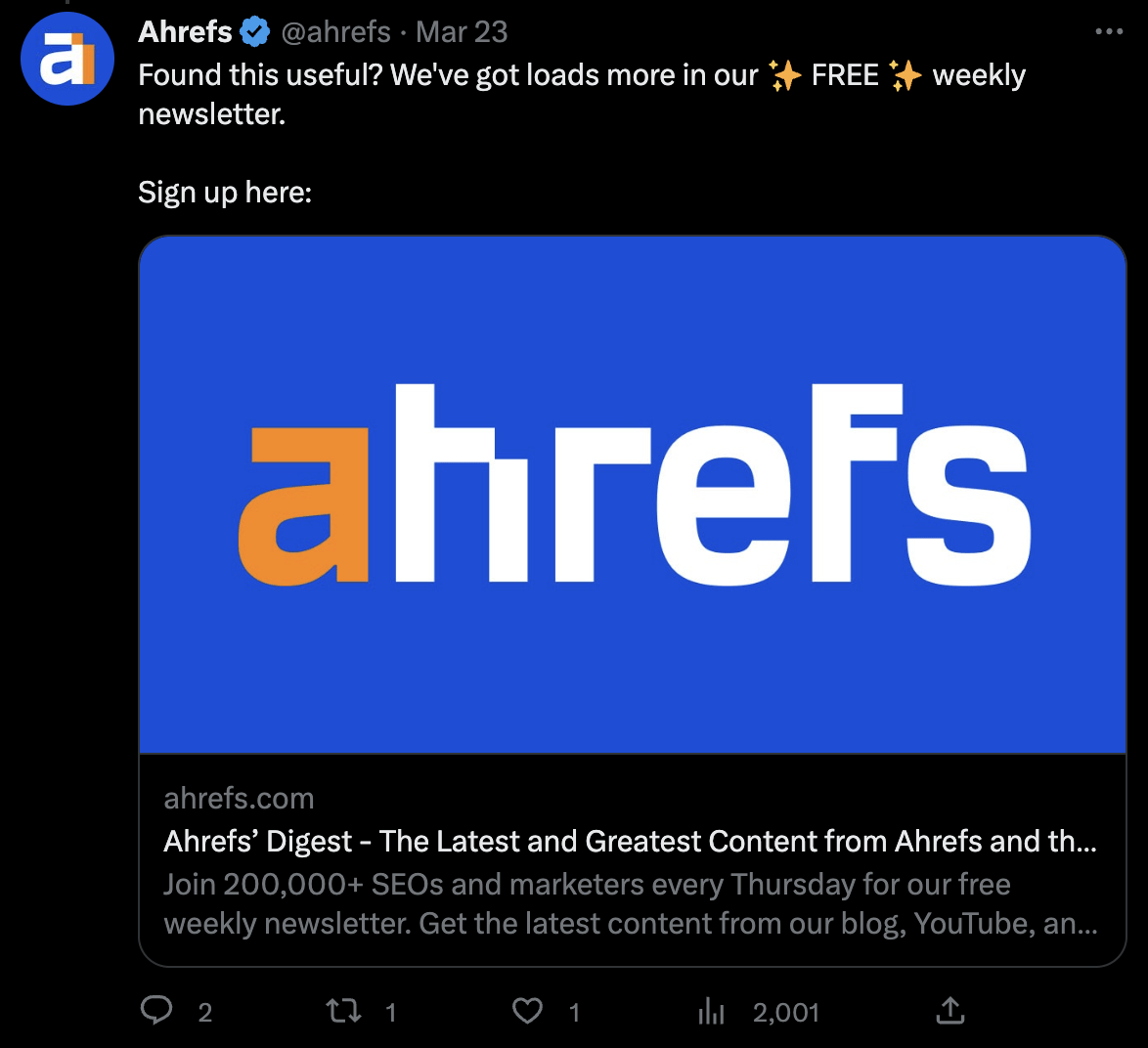 We Studied 100 SaaS Twitter Profiles to Uncover Top Trends: Here's What We Found | We promote our newsletter in the final tweet of the pinned thread
