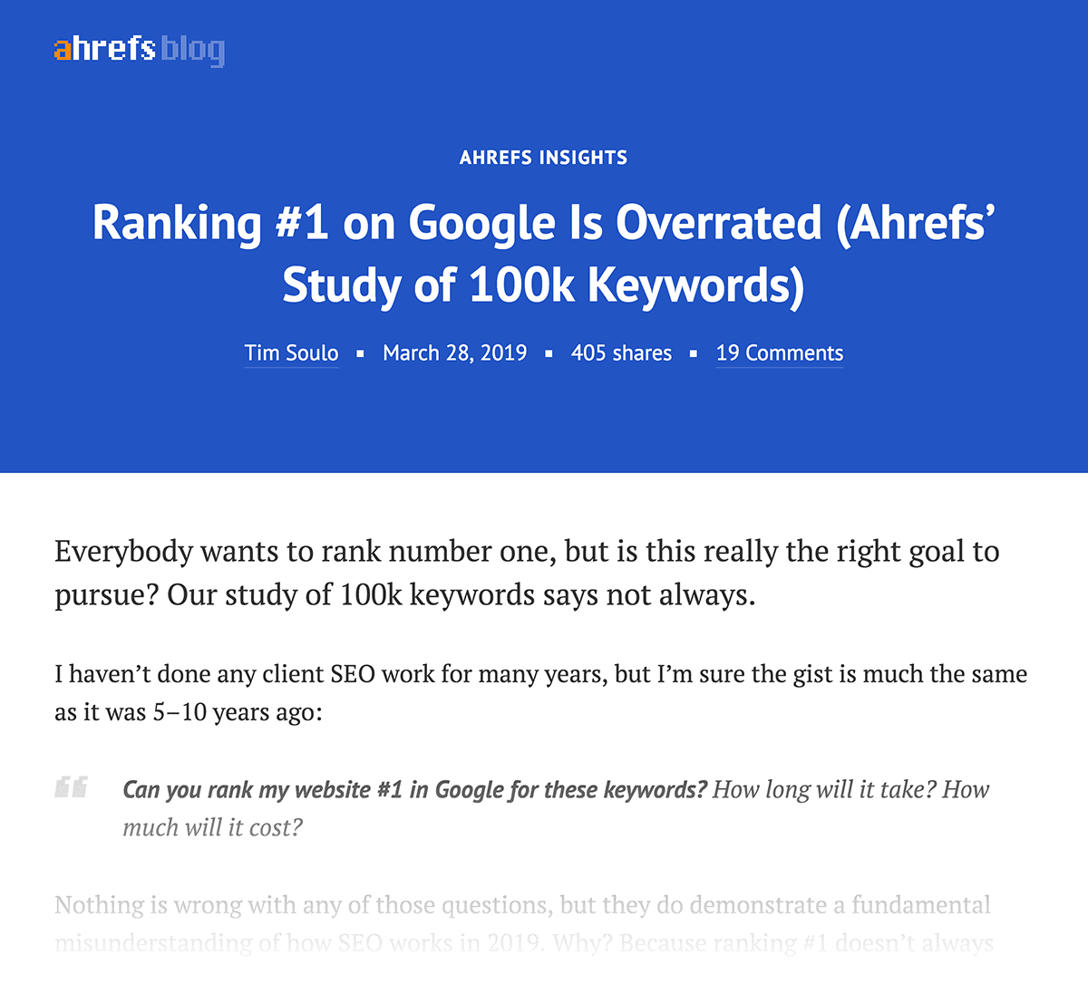 ahrefs-study-of-keywords How to Rank Higher On Google In 2023