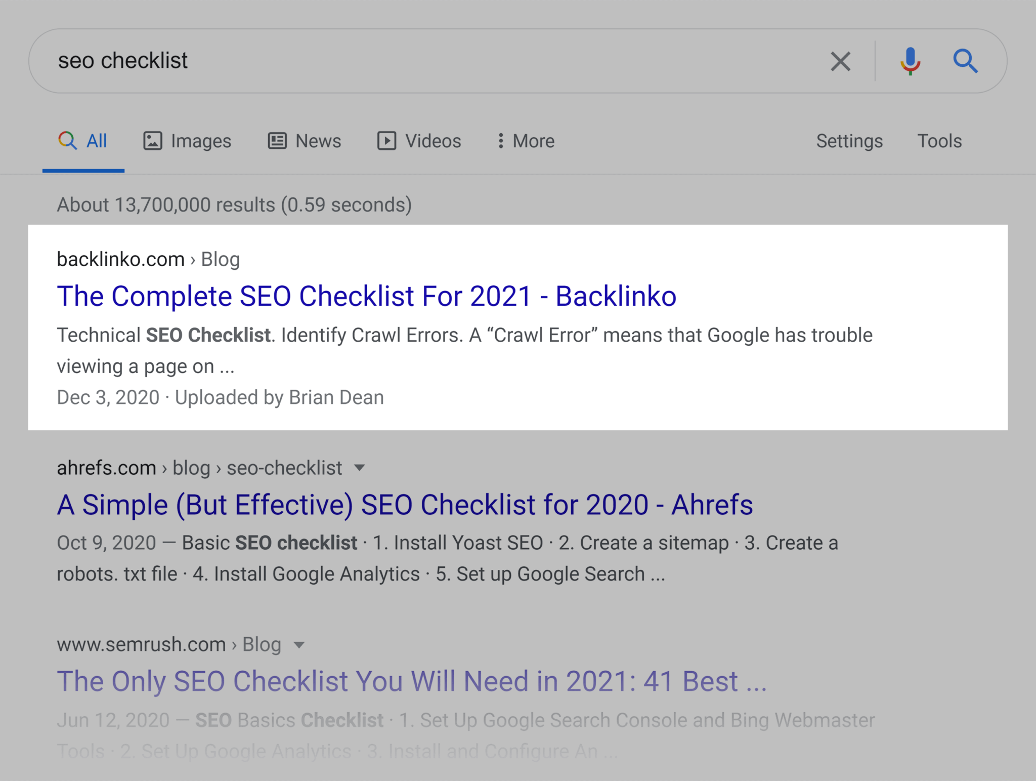 google-serp-seo-checklist