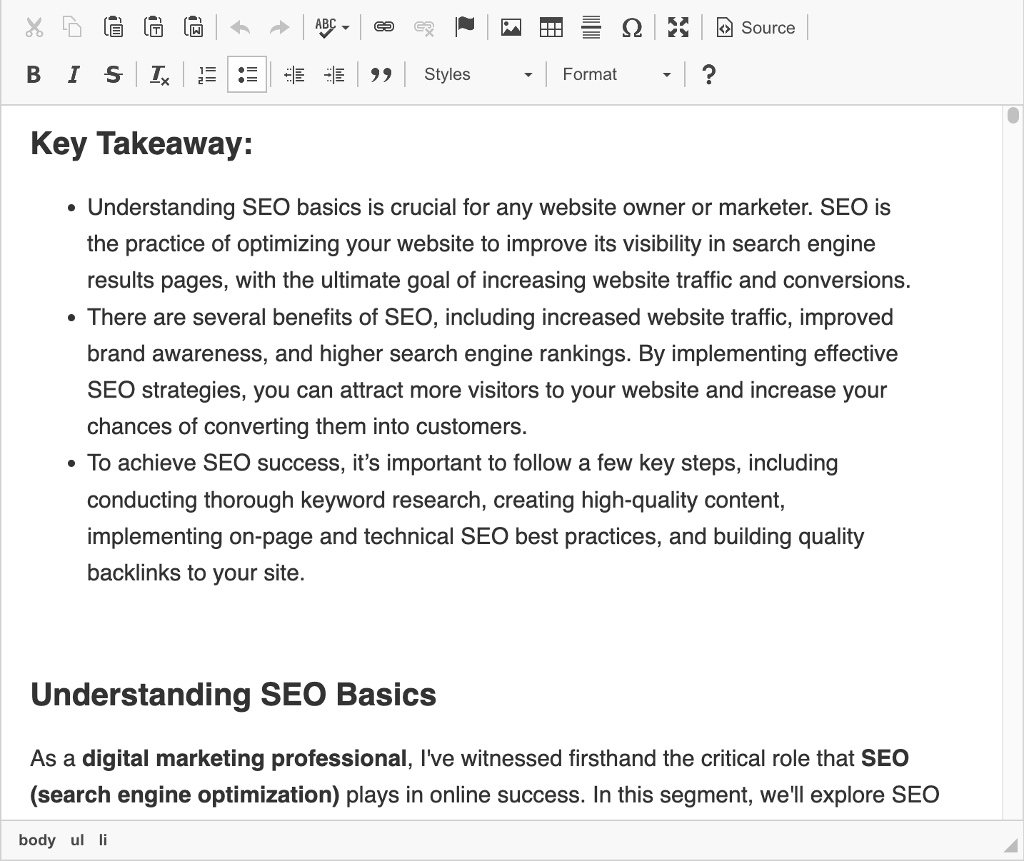 AI Copywriting (Tools to Improve Efficiency) | Autoblogging output for "SEO basics" topic using "Godlike mode"