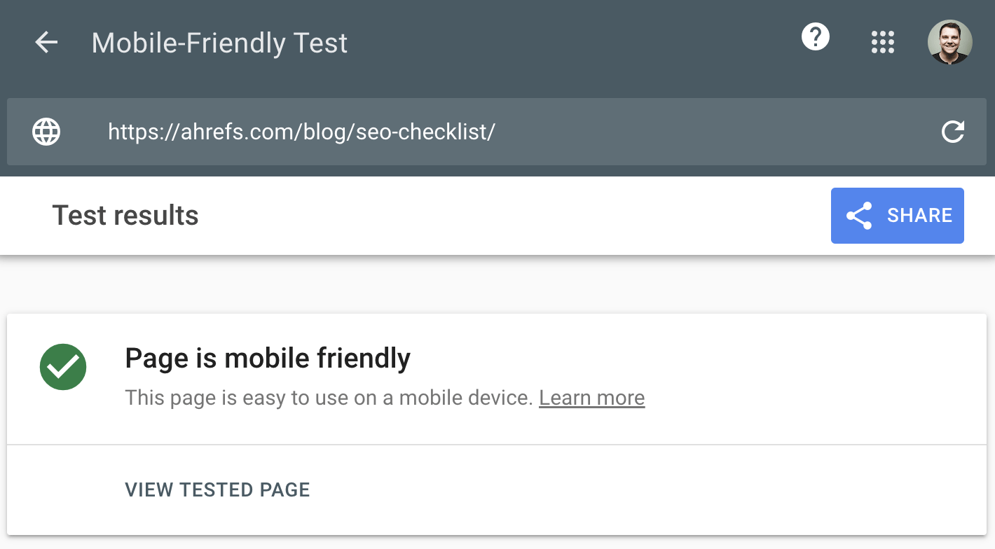 How to Do an SEO Audit in 11 Easy Steps (With Checklist) | Google's Mobile Friendly Test tool