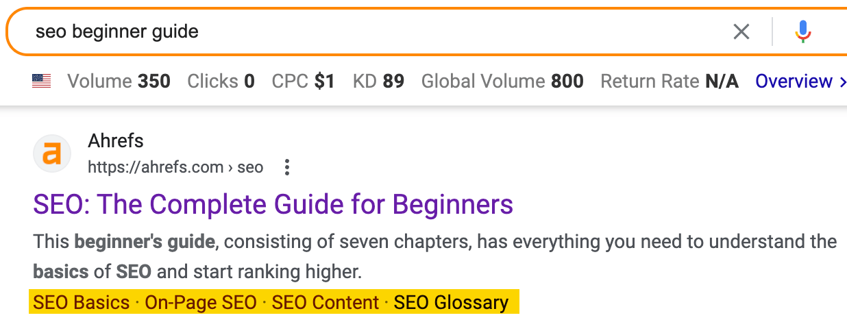 SEO Copywriting: What It Is & How to Do It | Sitelinks for Ahrefs' SEO beginner's guide