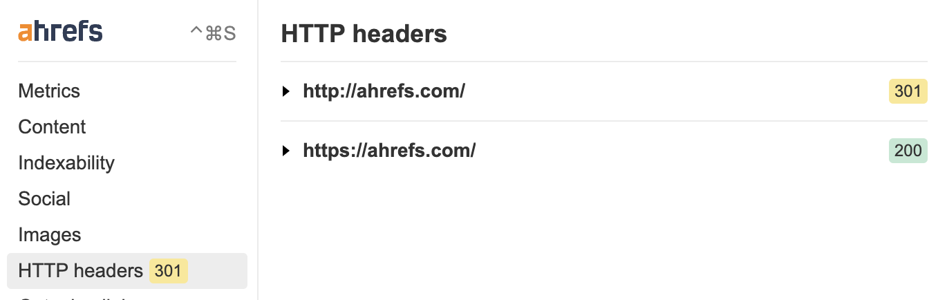 How to Do an SEO Audit in 11 Easy Steps (With Checklist) | HTTP headers in Ahrefs' SEO Toolbar