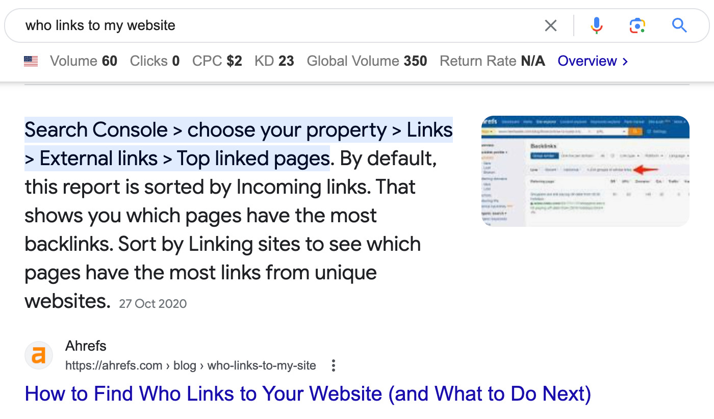SEO Copywriting: What It Is & How to Do It | Featured snippet example