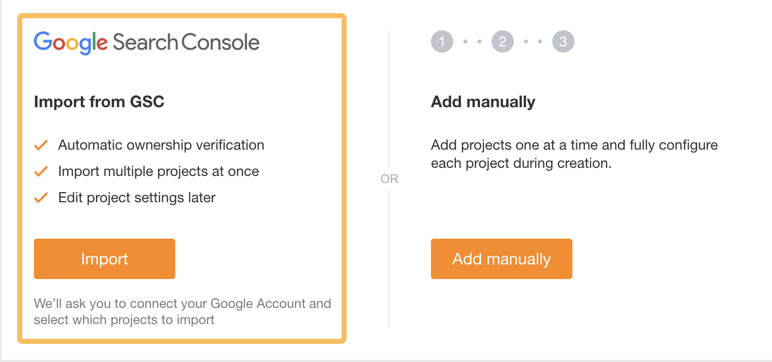 How to Do an SEO Audit in 11 Easy Steps (With Checklist) | "Import from Google Search Console" section, via Ahrefs Webmaster Tools (AWT)