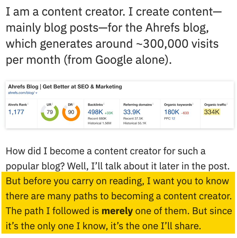 SEO Copywriting: What It Is & How to Do It | Example of writing from experience
