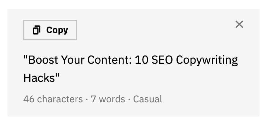 SEO Copywriting: What It Is & How to Do It | An example of a generated title tag from AI