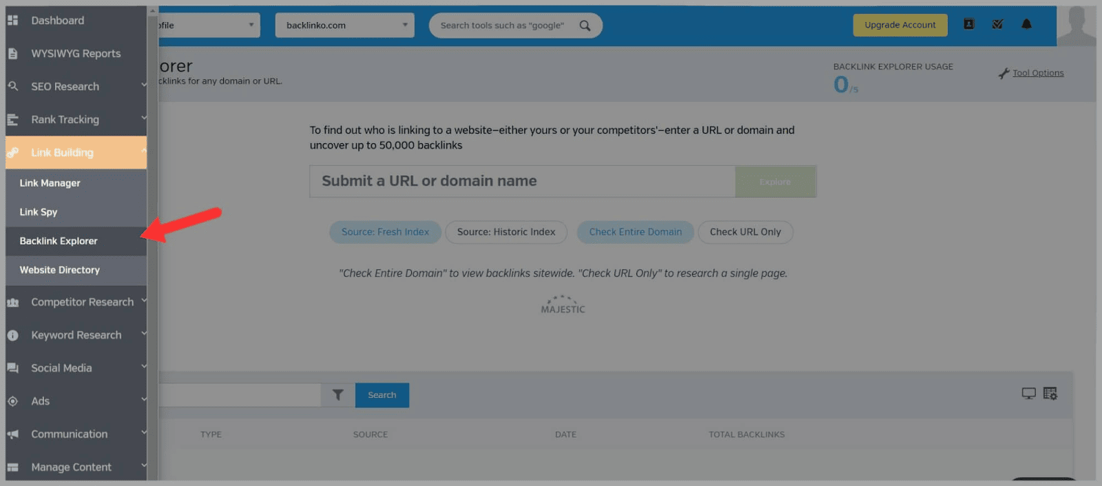 Raven tools 34 Backlink explorer