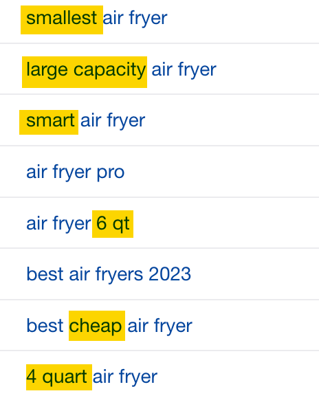 Search Intent in SEO: What It Is & How to Optimize for It | List of keywords from content gap analysis, via Ahrefs' Keywords Explorer
