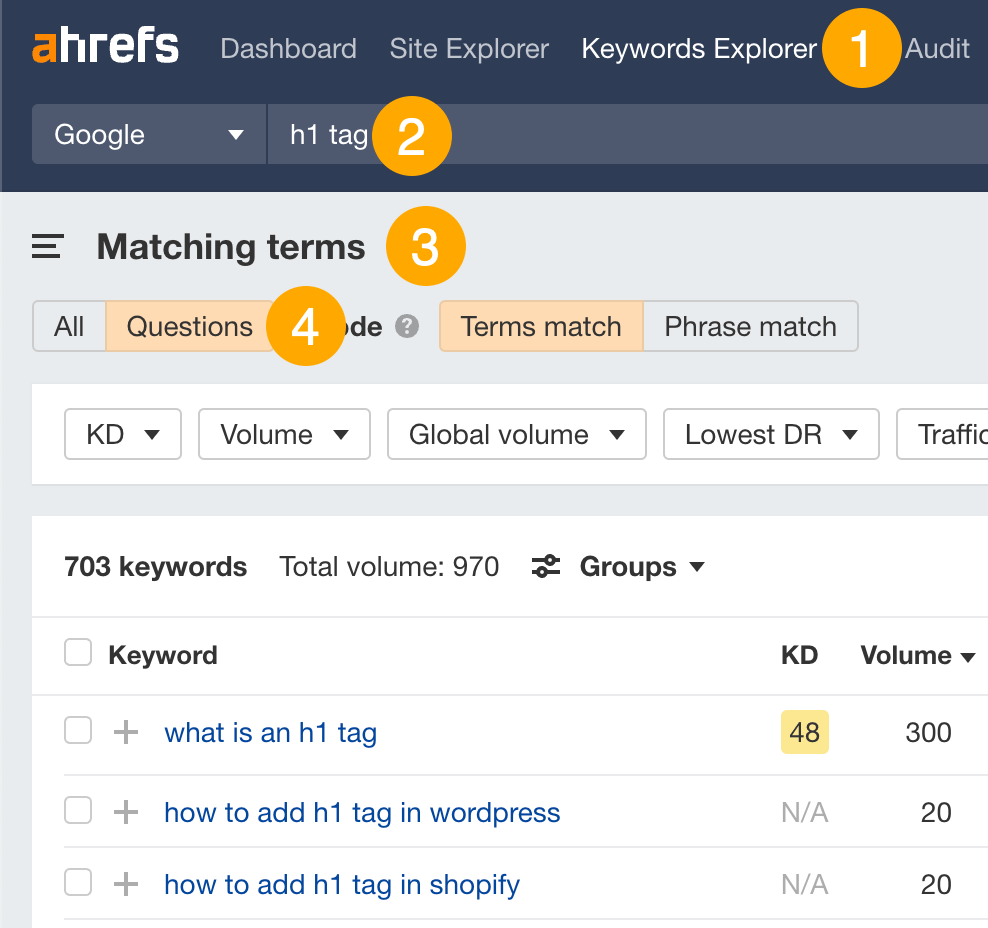 21 Proven Ways to Drive Traffic to Your Website | Finding questions to answer in FAQ sections with Ahrefs' Keywords Explorer