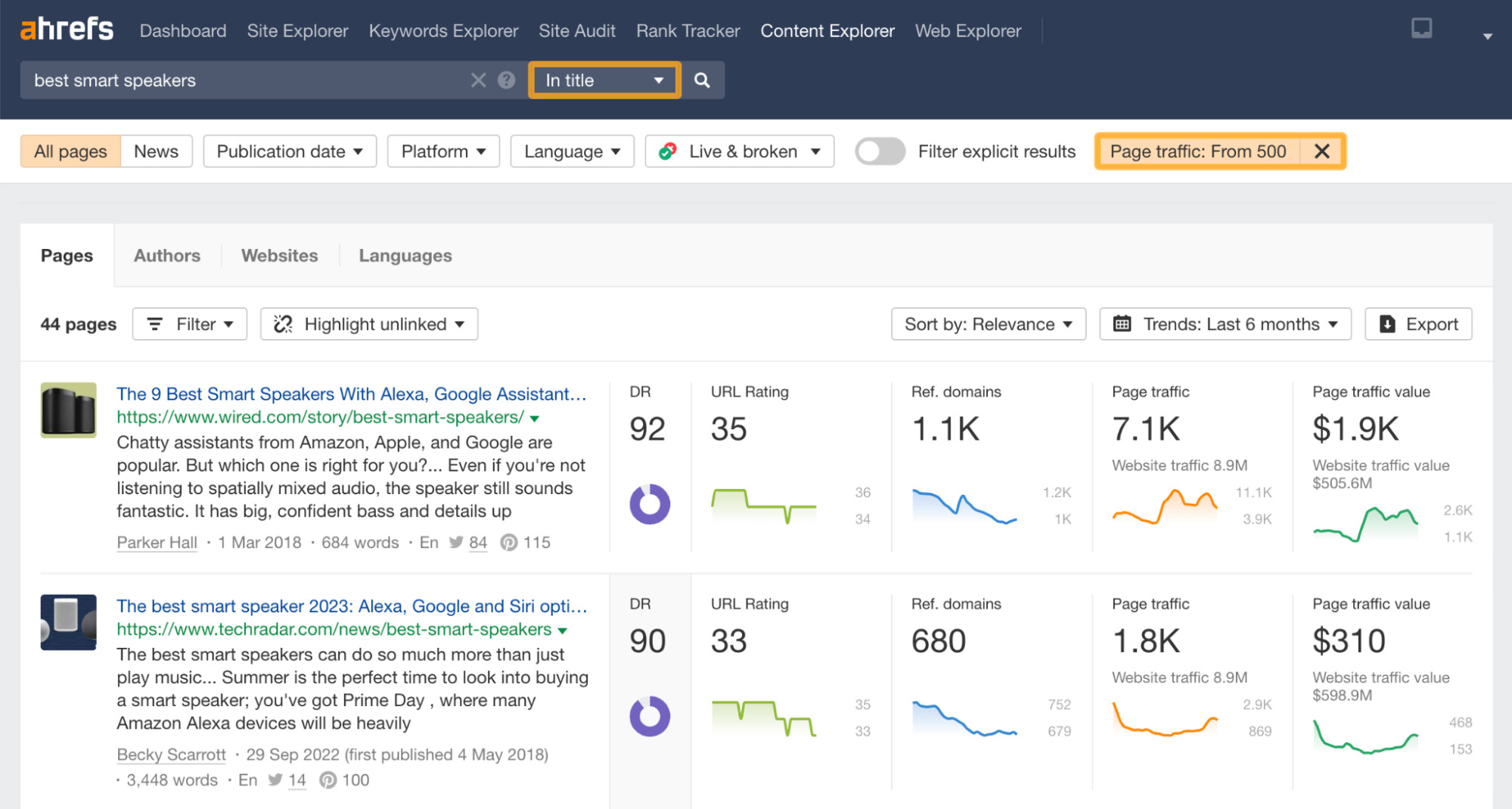 Master E-commerce SEO in 2023: Beginner's Guide | Searching Ahrefs' Content Explorer for popular product listicles