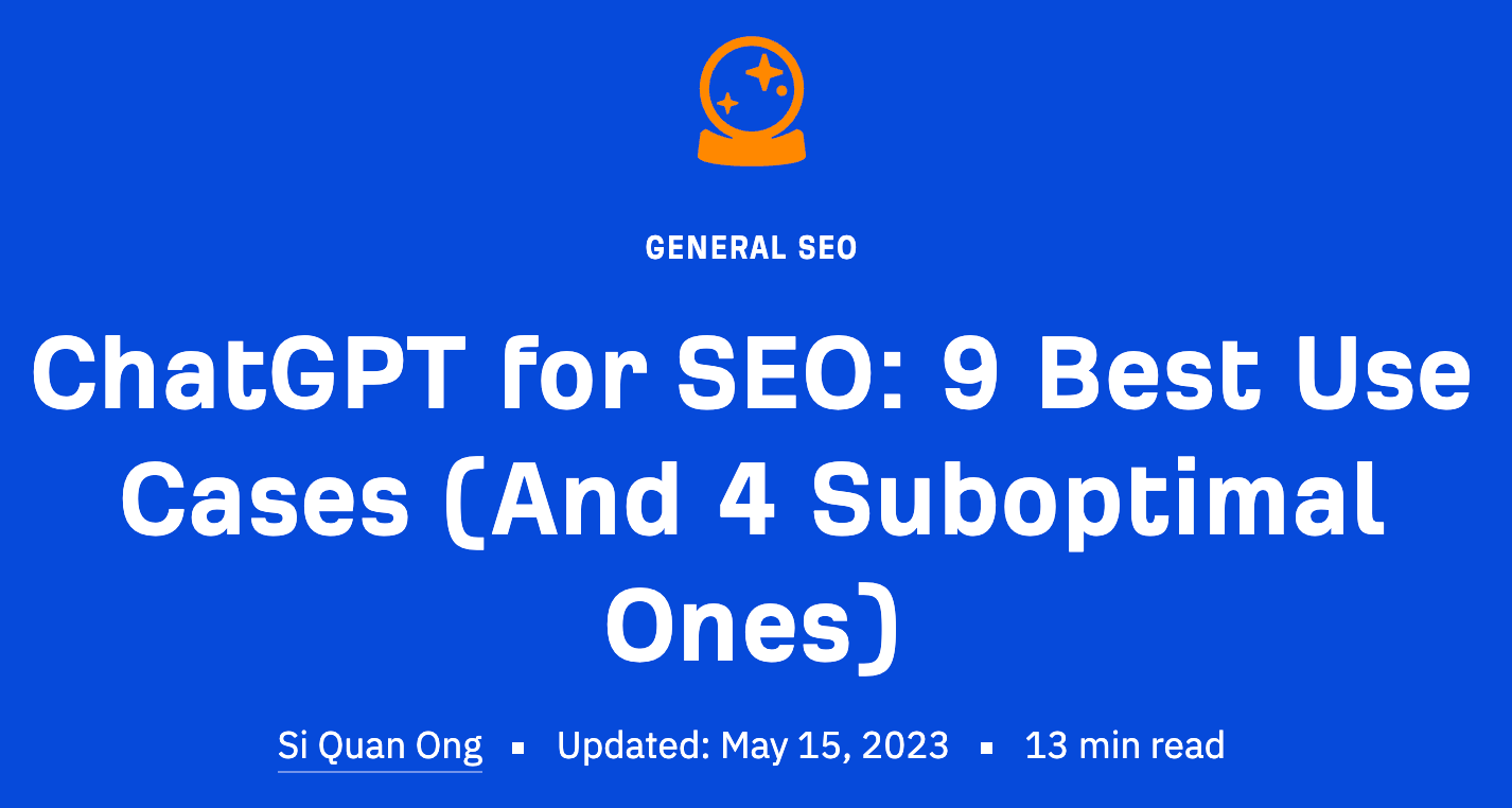 21 Proven Ways to Drive Traffic to Your Website | Ahrefs' blog post on ChatGPT for SEO