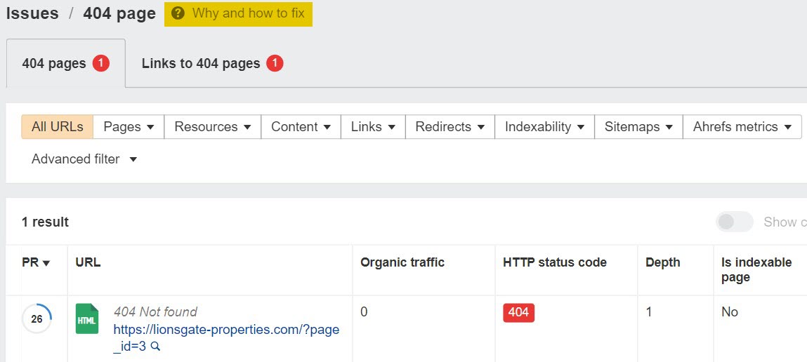 What Is an SEO Score & How Do You Check Yours (For Free) | SEO issue breakdown, via Ahrefs' Site Audit