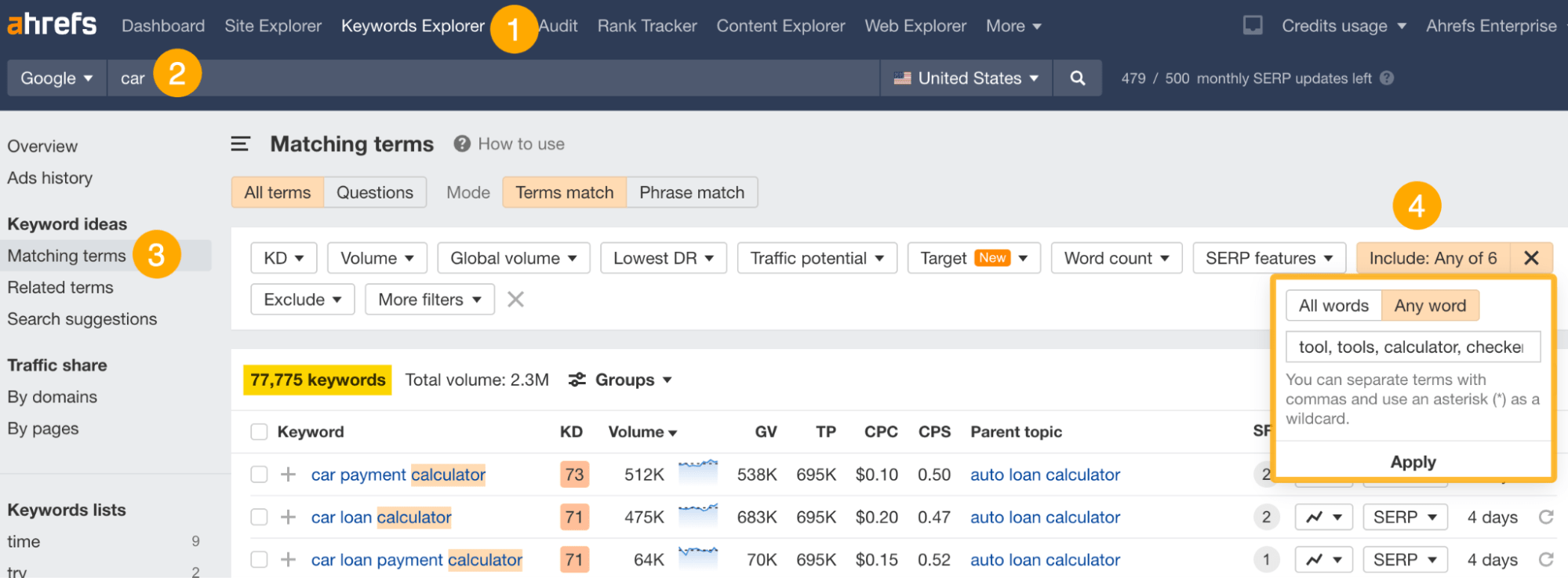 21 Proven Ways to Drive Traffic to Your Website | Finding tool-related keywords with Ahrefs' Keywords Explorer