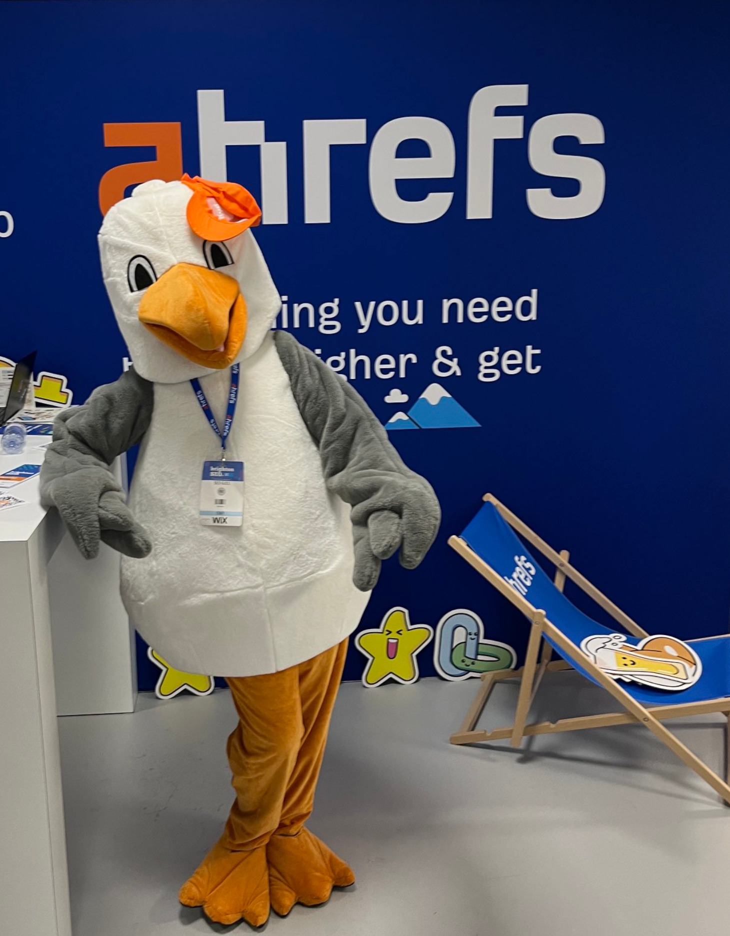 Dear BrightonSEO, You've Come a Long Way, Baby | SEO Gull visiting our exhibitor stand