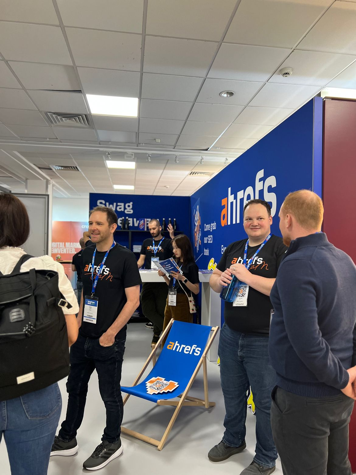 Dear BrightonSEO, You've Come a Long Way, Baby | Patrick Stox and Chris Haines talking to customers about Ahrefs