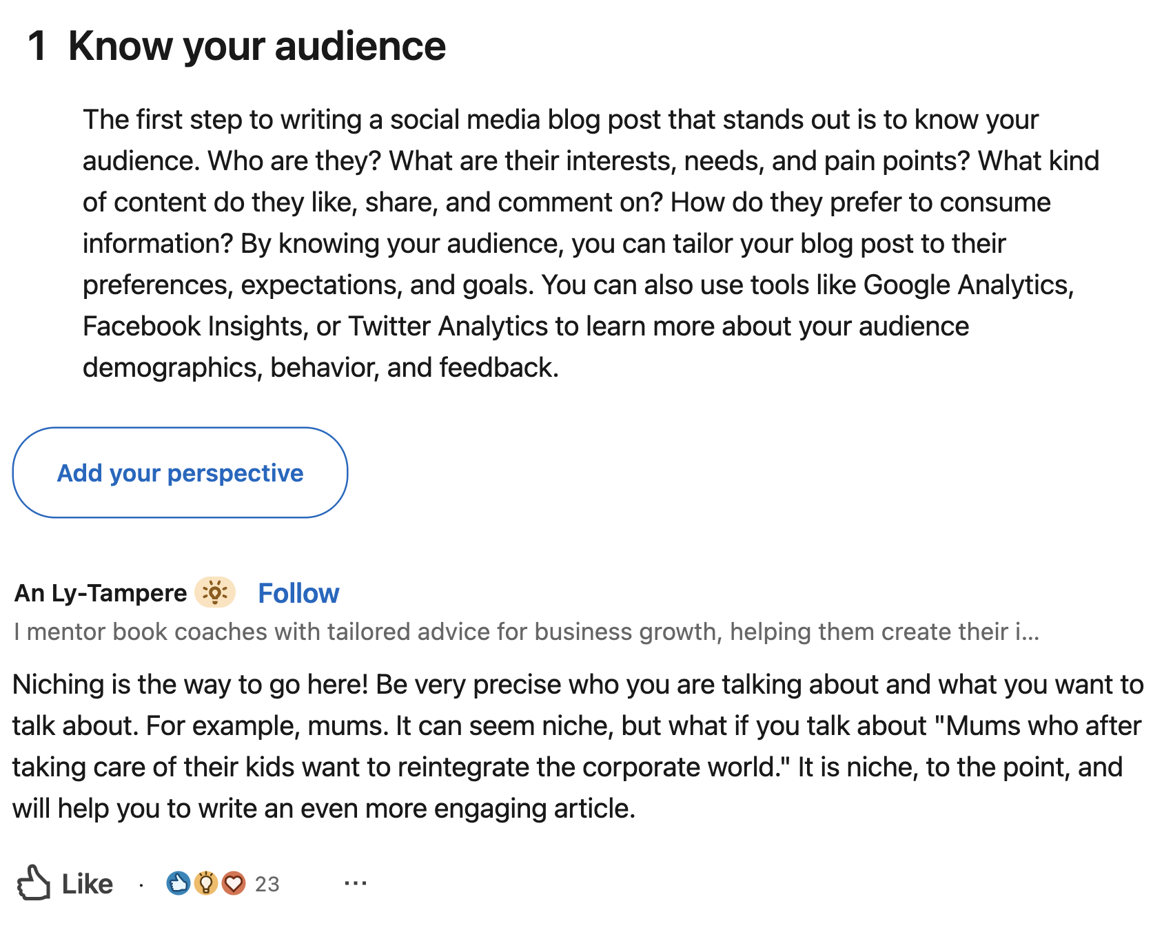 Personal Brand: What It Really Is & How to Build One | Example of a collaborative post on LinkedIn