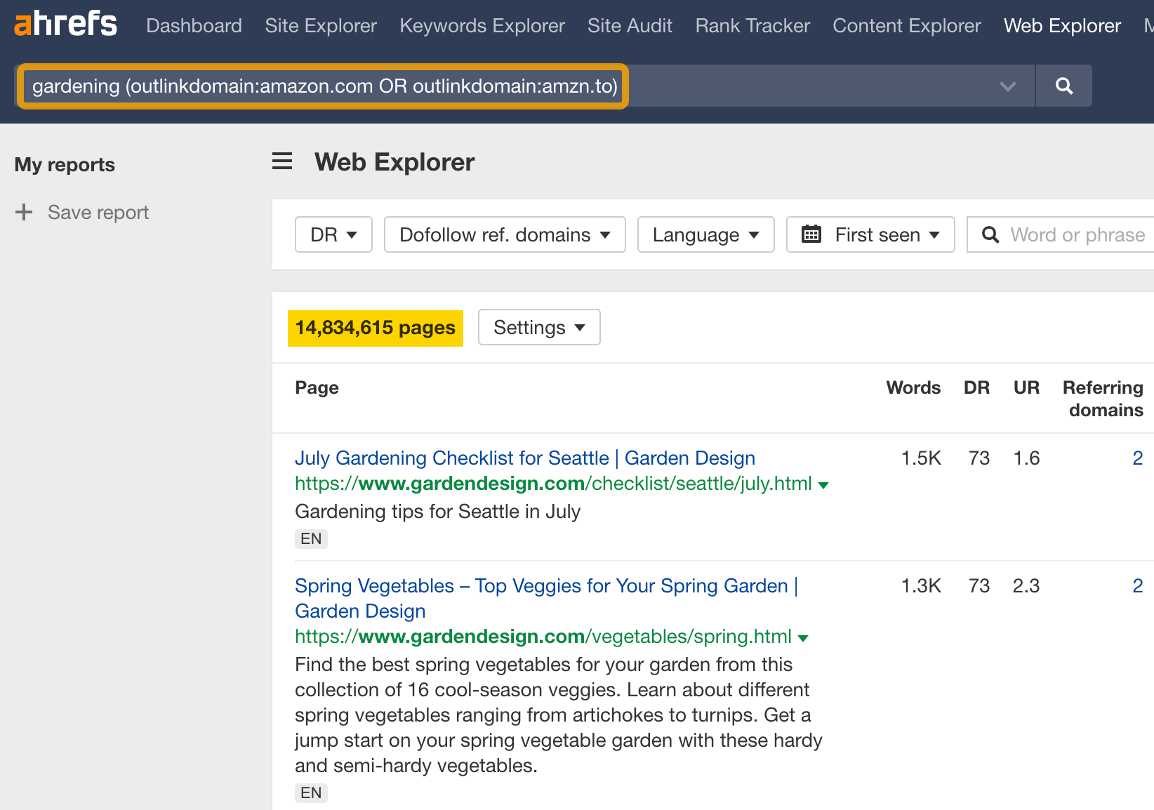 The Official Ahrefs Tutorial: How to Use Ahrefs to Improve SEO | The filters for finding unlinked brand mentions