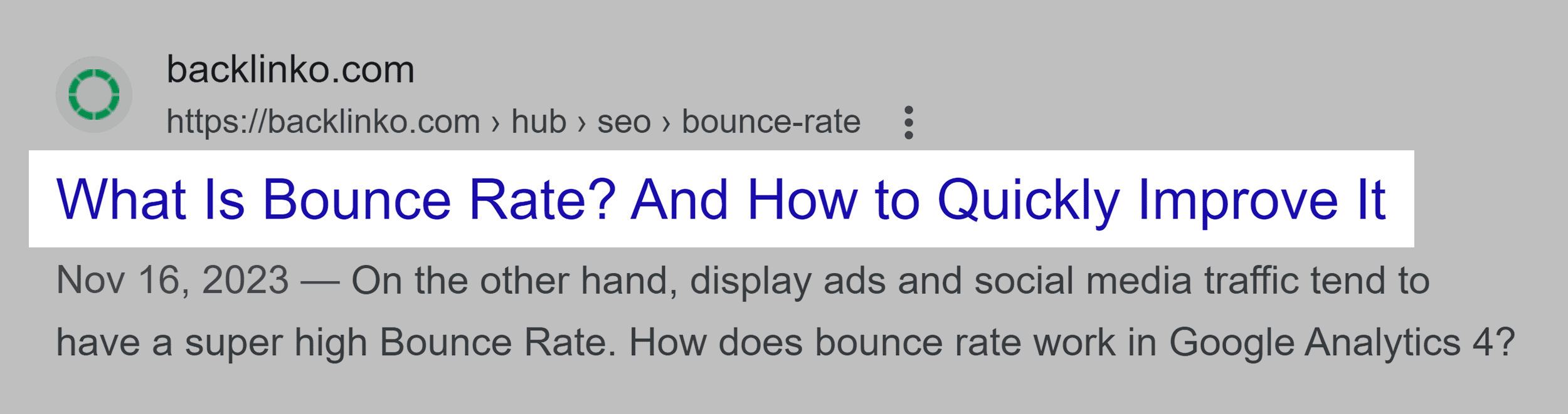 Good Meta Title Example