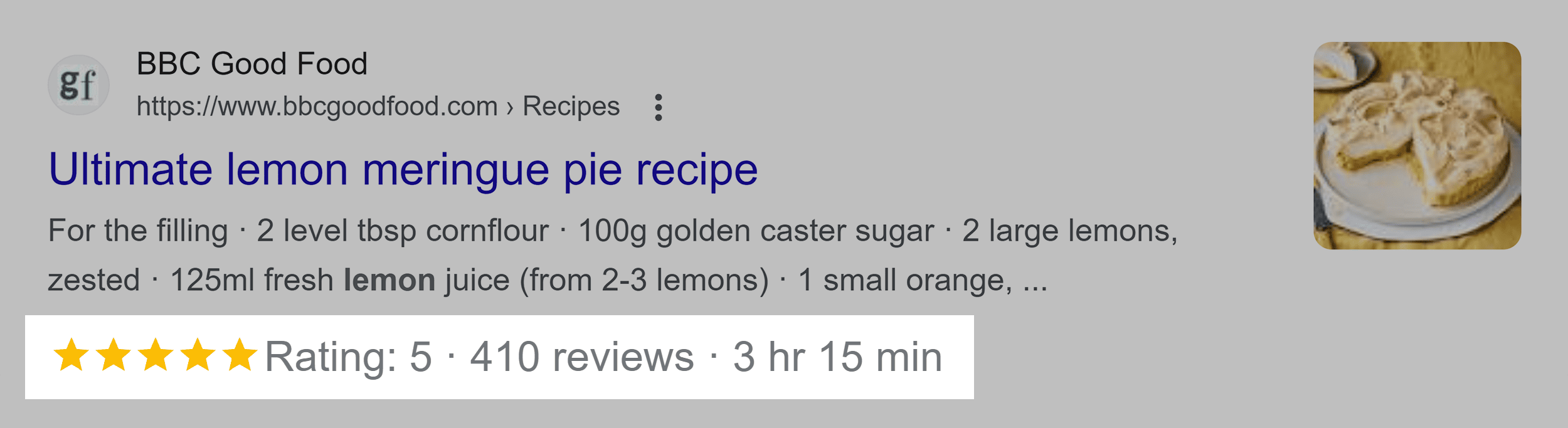 Rich SERP Result Example