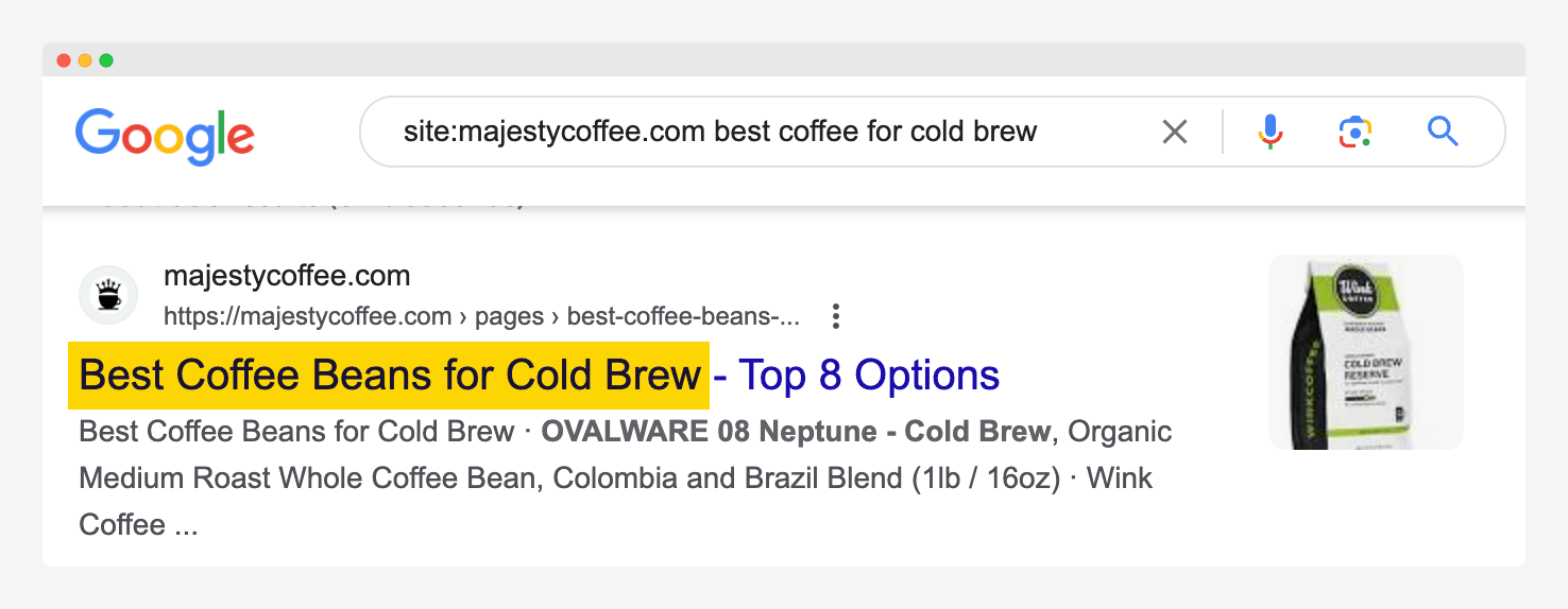 Keyword Mapping for SEO: How To Do It + Free Template | Page about the best coffee beans for cold brew