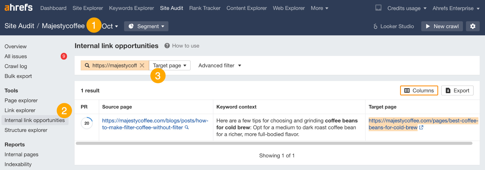 Keyword Mapping for SEO: How To Do It + Free Template | Finding internal link opportunities in Ahrefs' Keywords Explorer