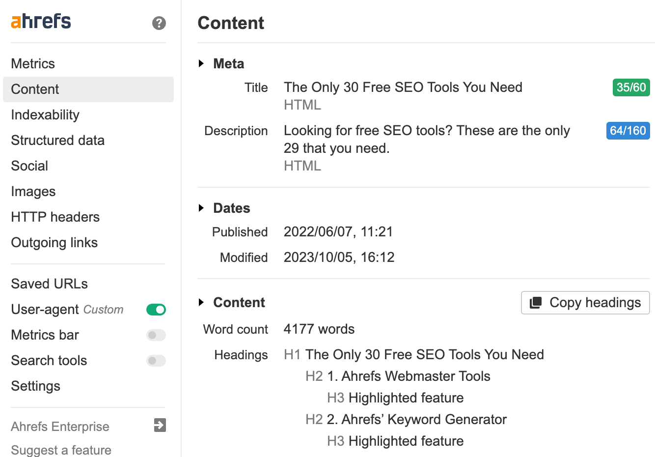 36 Free SEO Tools for DIY SEOs | Ahrefs' SEO Toolbar