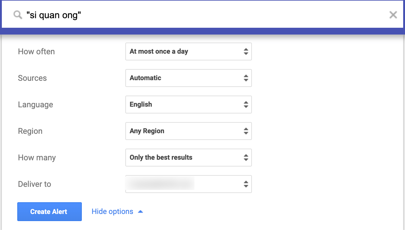 36 Free SEO Tools for DIY SEOs | Google Alerts filters
