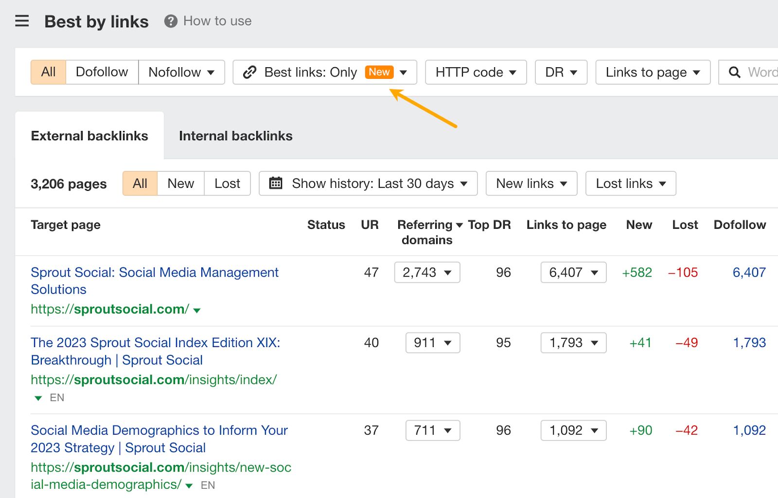SaaS SEO: The Tried & Tested Guide | Best by link report in Ahrefs.