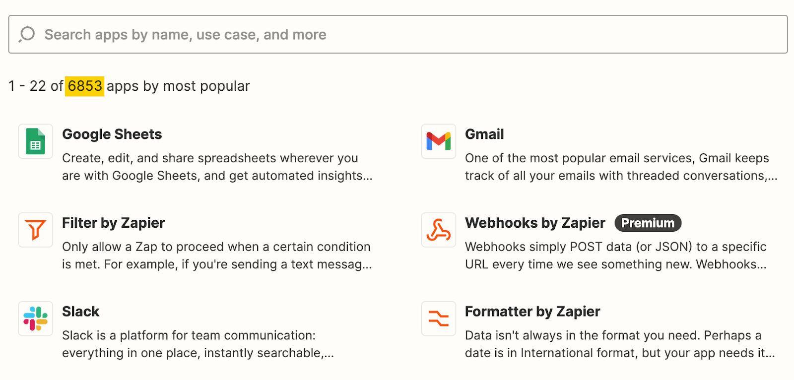 SaaS SEO: The Tried & Tested Guide | Example of programmatic SEO by Zapier.