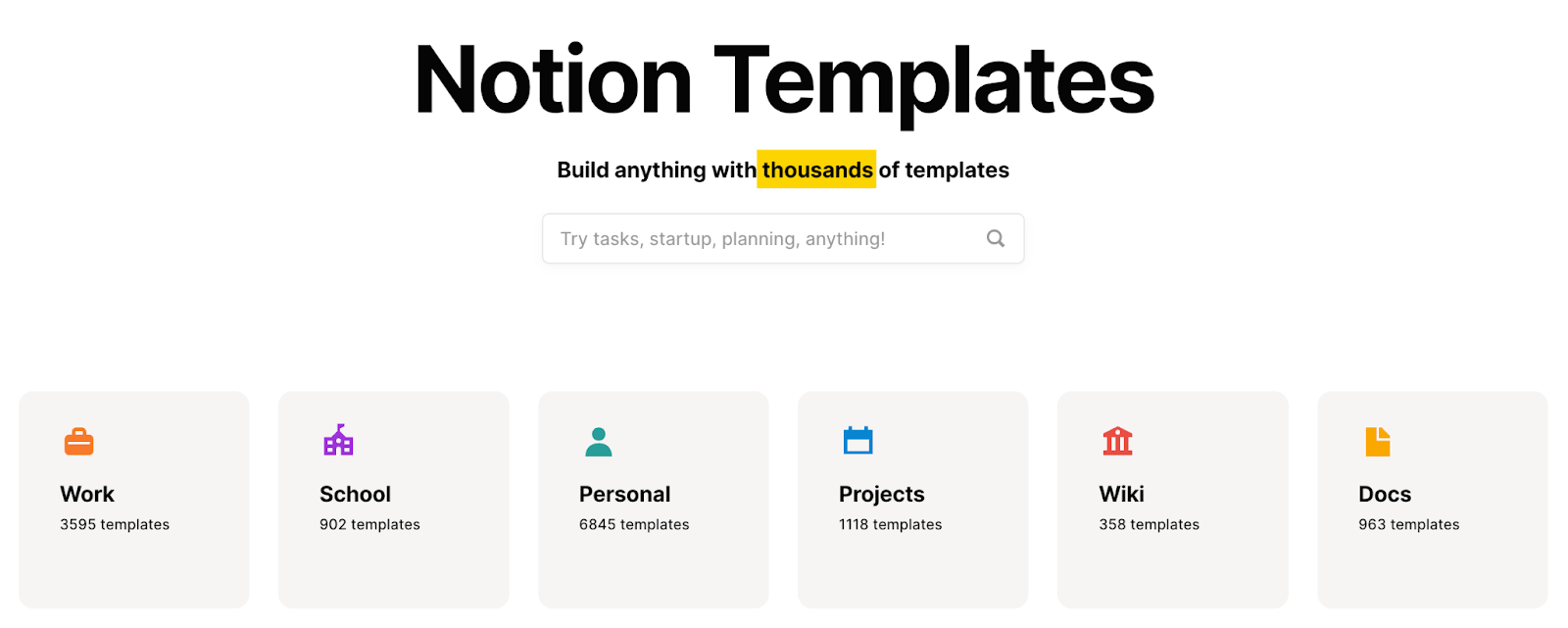 SaaS SEO: The Tried & Tested Guide | Example of programmatic SEO by Notion.