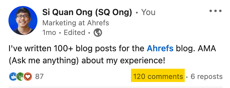 my-ama-on-linkedin I Wrote 100+ Blog Posts for the Ahrefs Blog. Here's What I Learned.