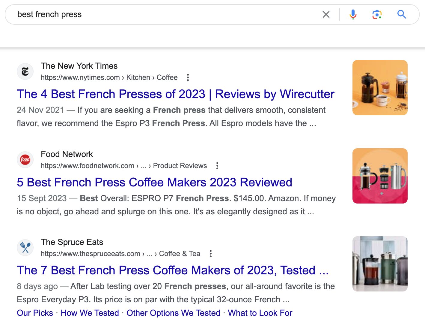 36 Free SEO Tools for DIY SEOs | Search results for "best french press"