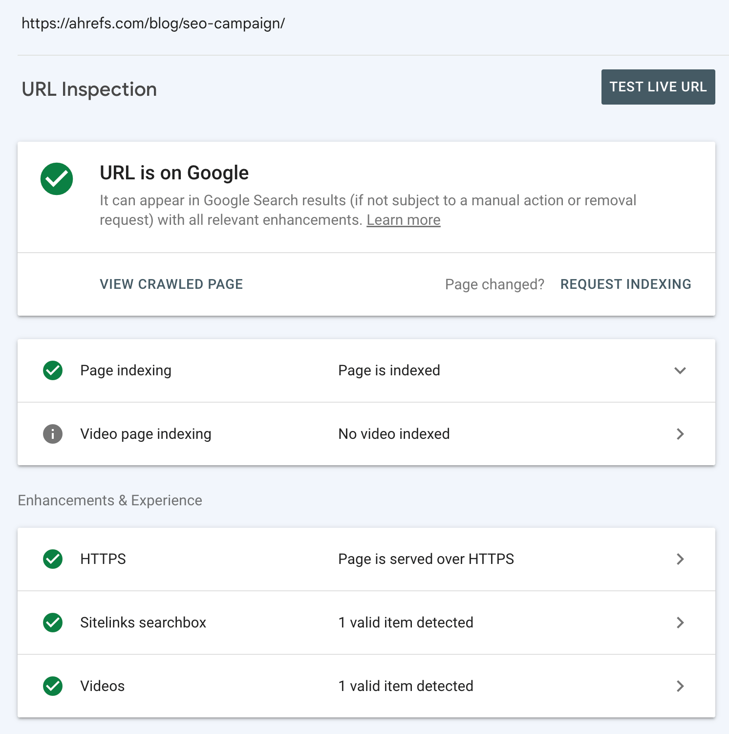 36 Free SEO Tools for DIY SEOs | The URL Inspection tool provides information about Google’s indexed version of a specific page.