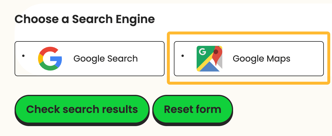 36 Free SEO Tools for DIY SEOs | You can select Google Maps as your search engine