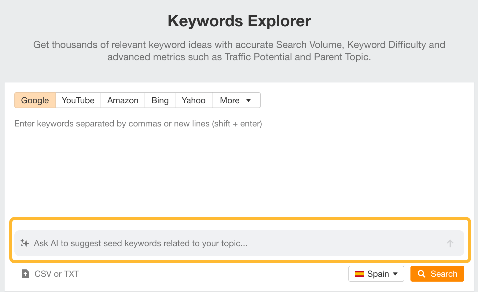 How to Use Ahrefs and ChatGPT to Improve Your SEO | Ask AI to suggest seed keywords, a feature in Keywords Explorer