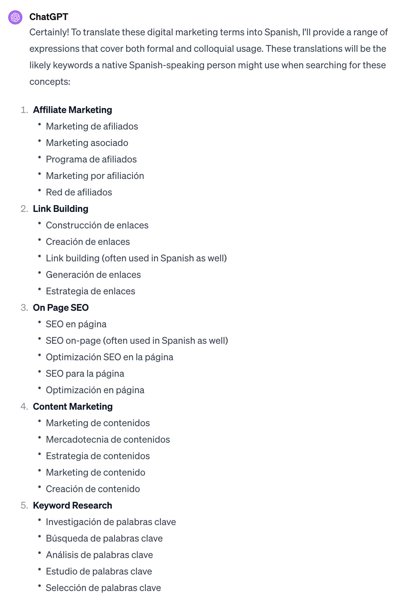 How to Use Ahrefs and ChatGPT to Improve Your SEO | ChatGPT translates terms into another language for keyword research