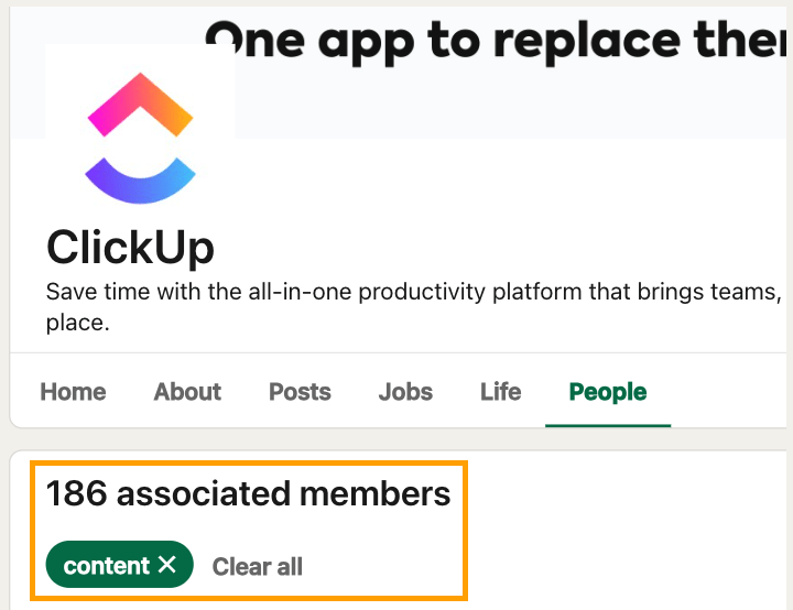 The No-Nonsense Guide to Competitive Intelligence | Clickup's employees on LinkedIn, filtered by mentions of "content".