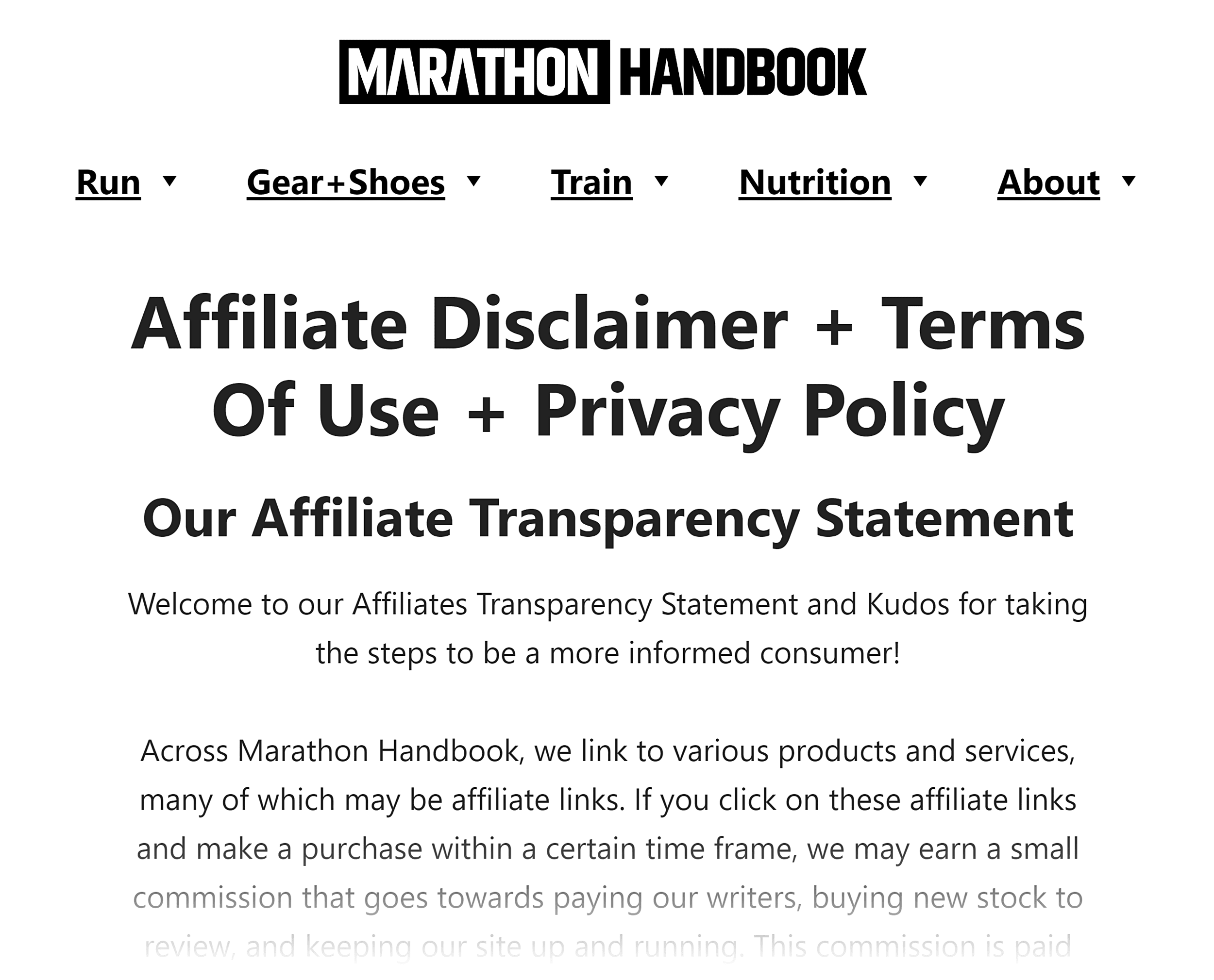 Marathon Handbook – Terms of Use Marathon Handbook – Terms of Use
