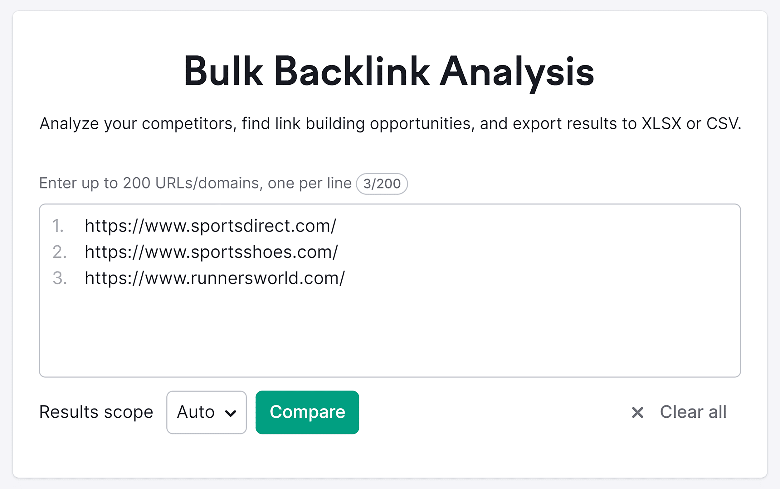 Semrush – Bulk Backlink Analysis Semrush – Bulk Backlink Analysis