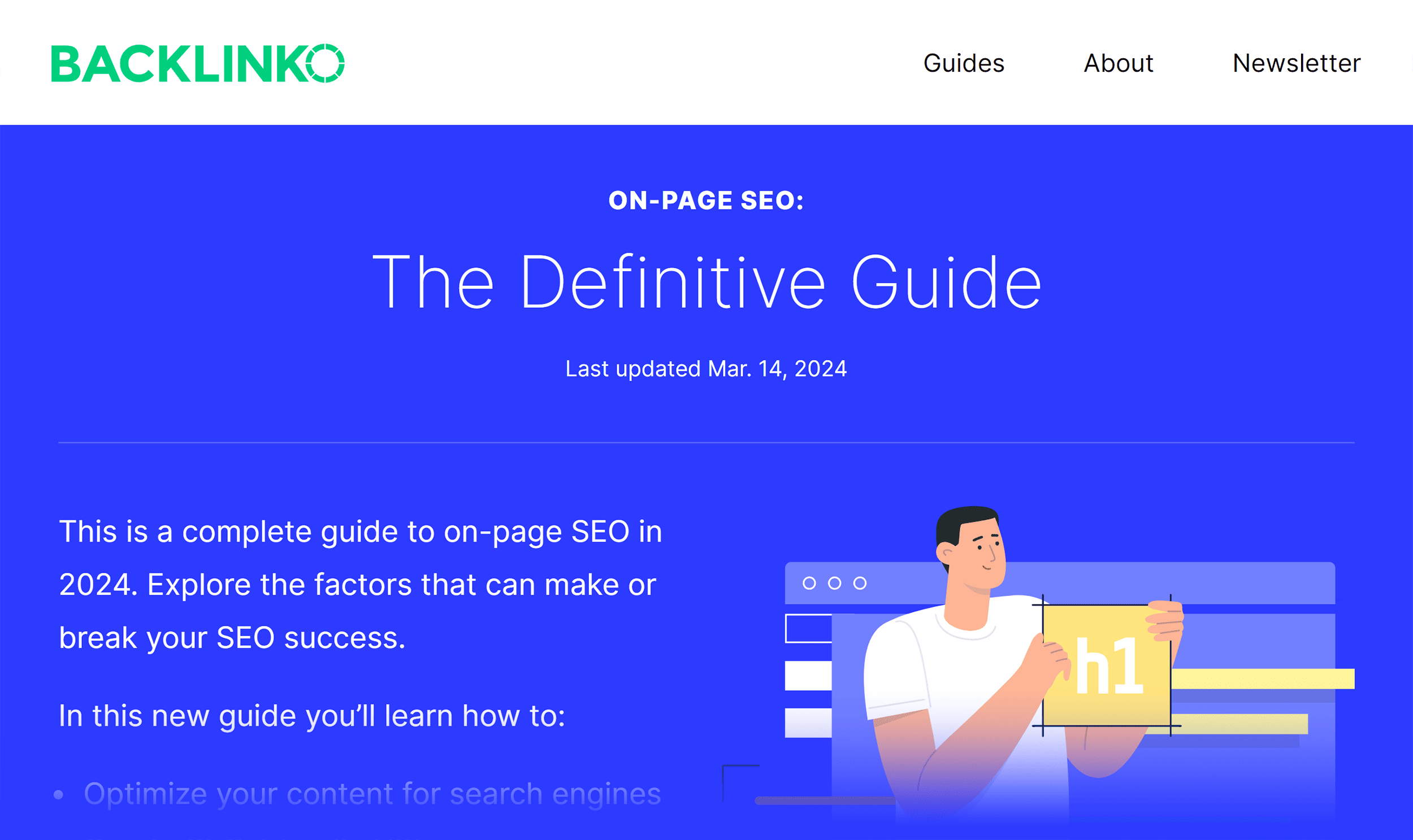 Backlinko – On-Page SEO – H1 Backlinko – On-Page SEO – H1