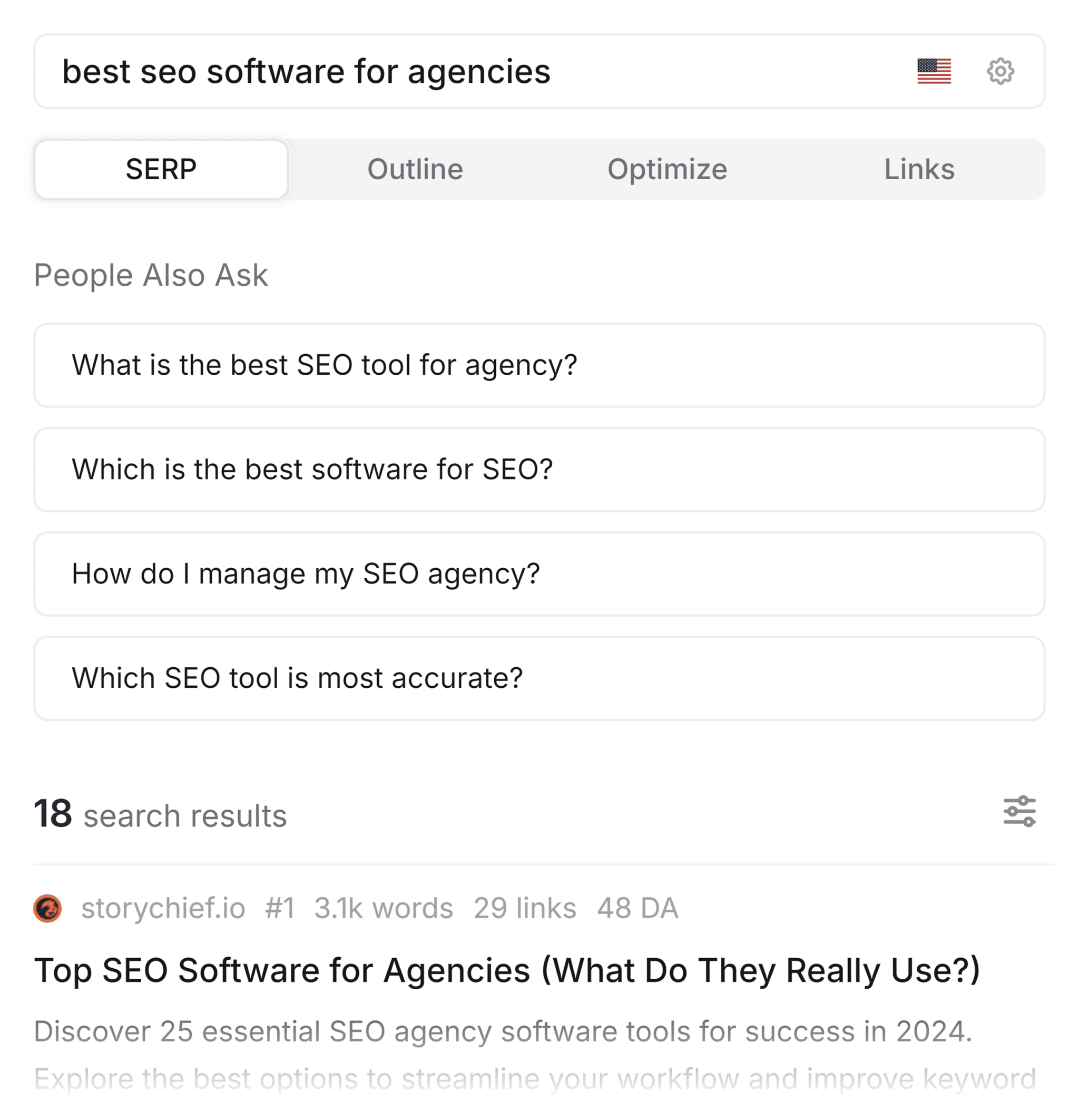 frase-serp-results 9 Powerful SEO Software Tools Used by 7-Figure Agencies